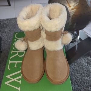 J. Crew Tan and Cream Moccasins